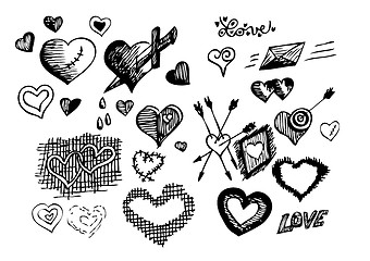 Image showing valentine hearts and symbols