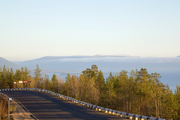 Image showing The mountain road to the sea. northern landscape