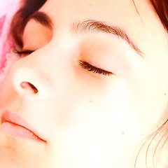 Image showing Beautiful young woman sleeping.