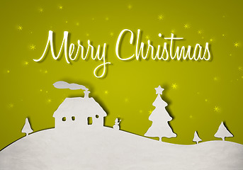 Image showing green christmas card