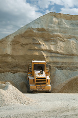 Image showing Bulldozer in quarry