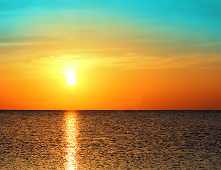 Image showing sunrise over sea