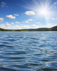 Image showing summer lake with waves