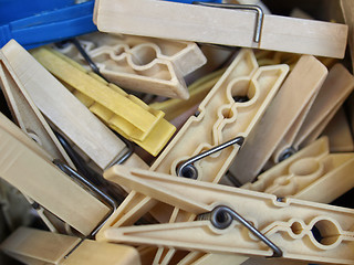 Image showing Clothing pegs