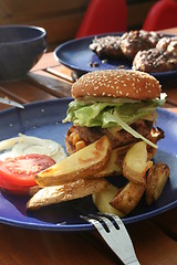 Image showing Hamburger meal