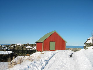 Image showing Winter by the norwegian coast