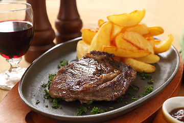 Image showing Steak And Chips