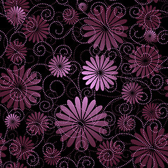 Image showing Black-violet seamless pattern