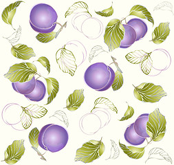 Image showing Seamless background from a fruit  ornament, fashionable modern w