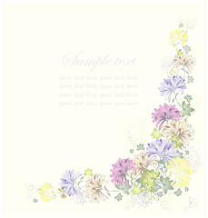 Image showing Greeting card with daisie. Illustration daisie.