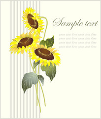 Image showing Greeting card with a sunflower