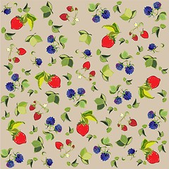 Image showing Seamless background from a berry ornament, fashionable modern wallpaper or textile.