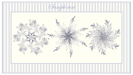 Image showing Greeting card with snowflakes.