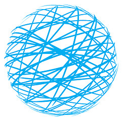 Image showing abstract sphere from blue lines