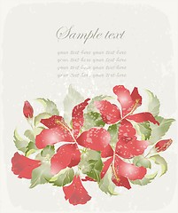 Image showing Greeting card with hibiscus. Illustration hibiscus.