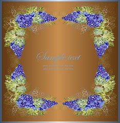 Image showing Illustration grapevine. Vintage background with grape branch 