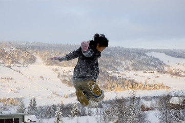 Image showing Snow jump