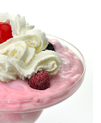 Image showing strawberry yogurt dessert