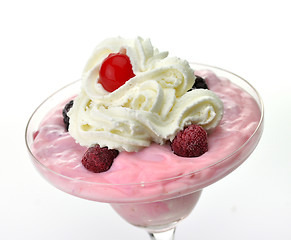 Image showing strawberry yogurt dessert