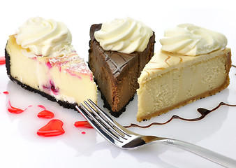 Image showing slices of cheesecakes