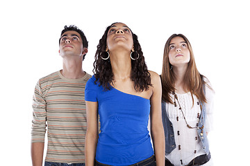 Image showing Three teenagers friends