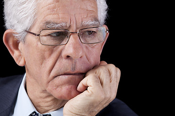 Image showing Senior businessman thinking