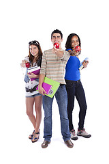 Image showing Three teenage studens