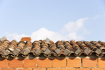 Image showing Old tile roof