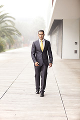 Image showing Confident businessman walking