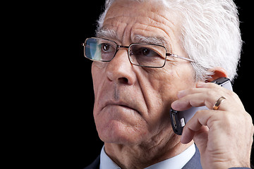 Image showing Senior Businessman talking at the cellphone