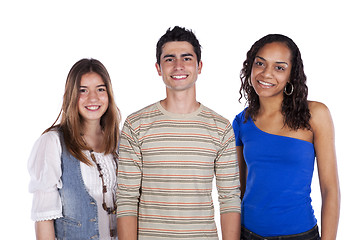 Image showing Three happy teenagers