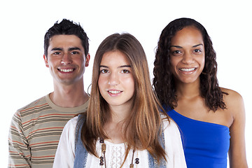 Image showing Three happy teenagers