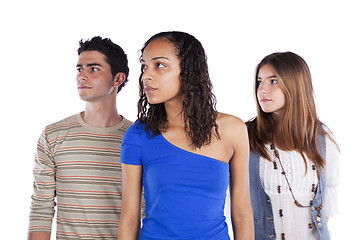 Image showing Three teenagers friends