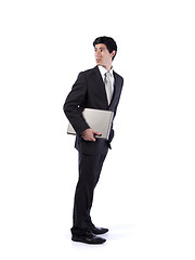 Image showing Businessman looking back