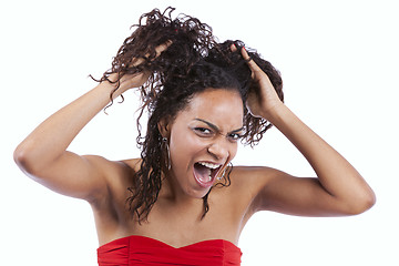 Image showing african woman stress