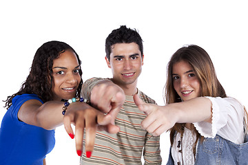 Image showing Three happy young friends