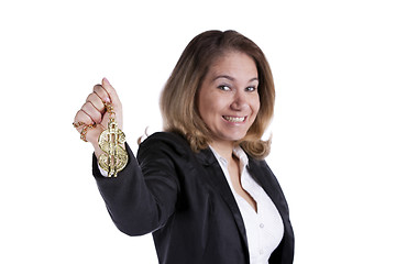 Image showing Happy rich businesswoman