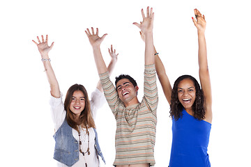 Image showing Three happy teenagers