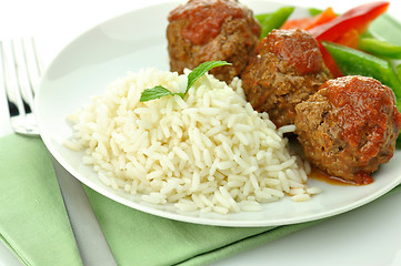 Image showing meat balls with rice