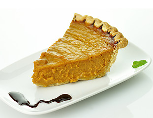 Image showing Slice of pumpkin pie