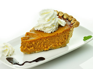 Image showing Slice of pumpkin pie