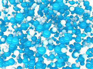 Image showing Abstract white and blue balls isolated