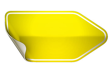 Image showing Yellow hamous sticker or label on white