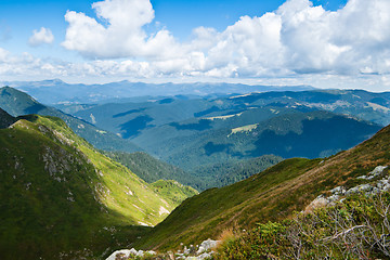 Image showing Carpathians landscape: on a top of mountain ridge