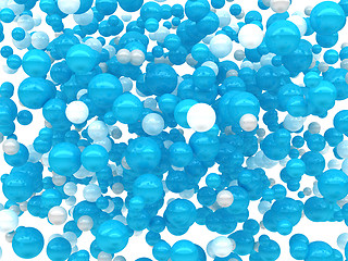 Image showing Glossy white and blue balls isolated