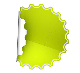 Image showing Green spotted sticker or label over white 