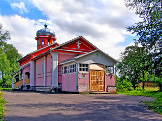 Image showing The Small rural wooden russian church.