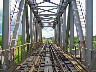 Image showing railway bridge through small river