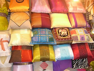 Image showing Thai silk pillows