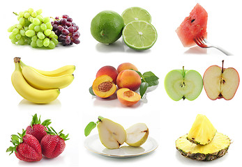 Image showing colorful assorted fruits collage